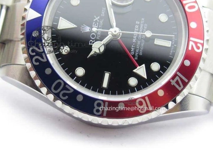 Red Black GMT-Master SS SS Blue Bp-Maker On A3186 Bezel Dial Bracelet 0211